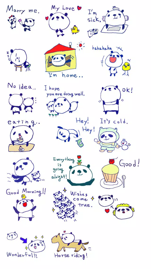 Tangkapan layar Happy panda stickers!!