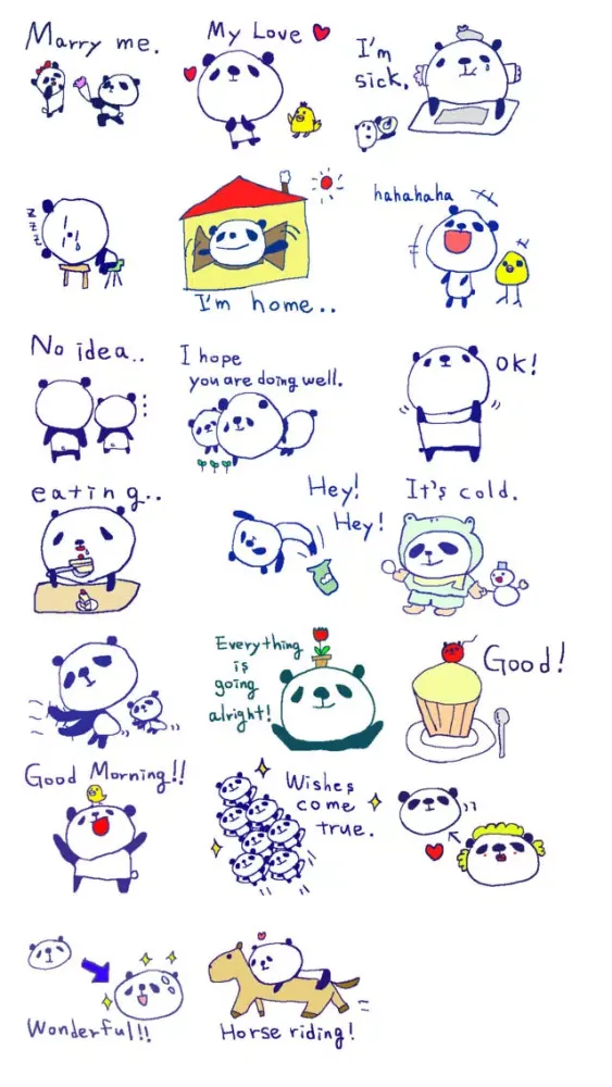 Happy panda stickers!! স্ক্রিনশট