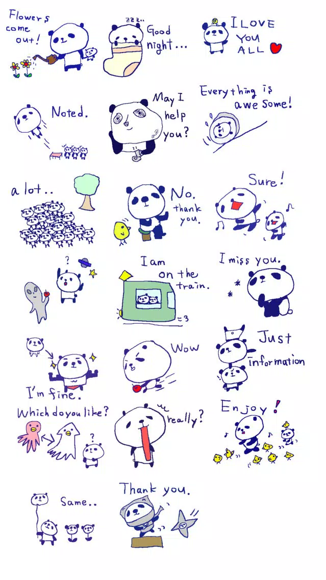 Tangkapan layar Happy panda stickers!!