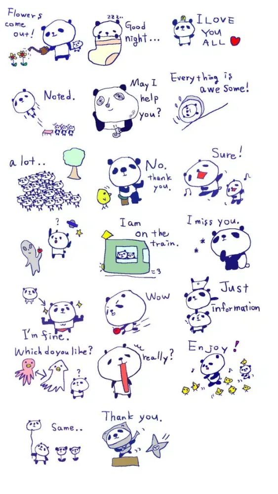 Happy panda stickers!! স্ক্রিনশট