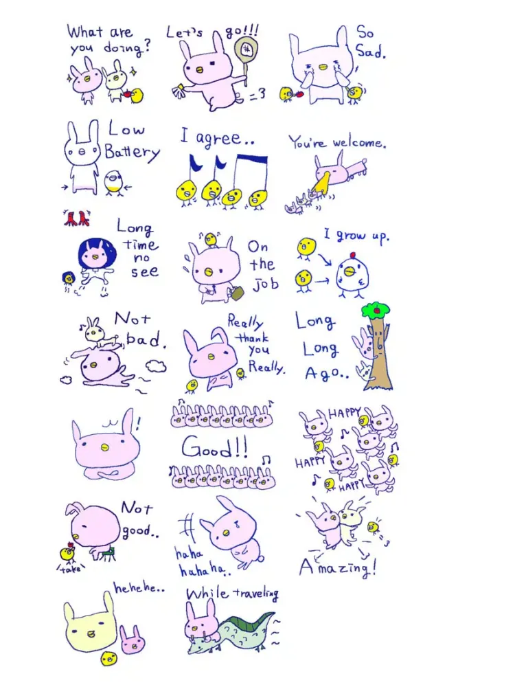 Ảnh chụp màn hình của Cute Rabbit Stickers!! iPad 