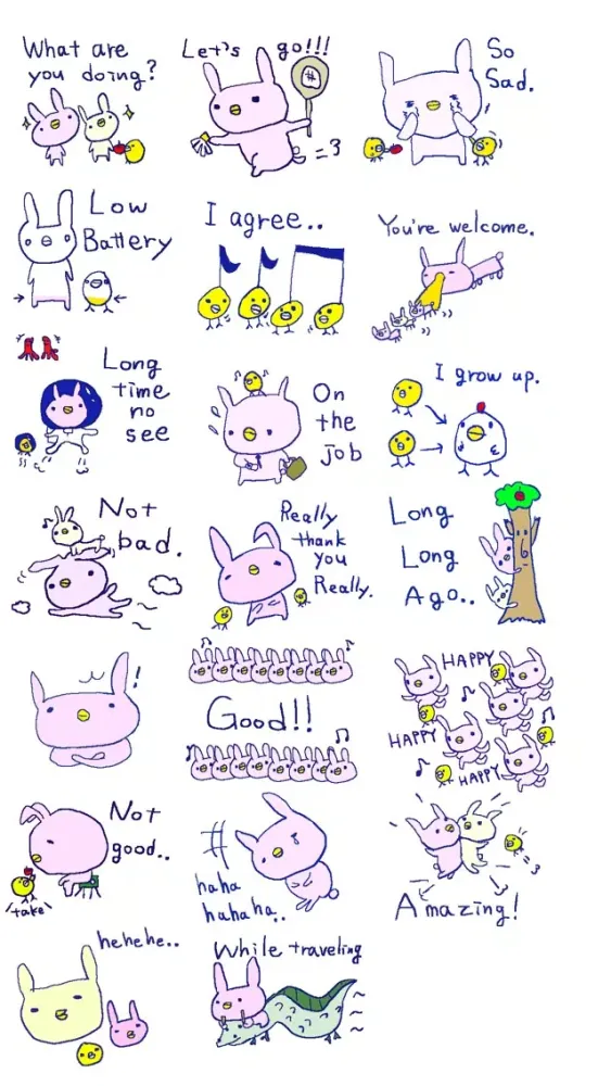 Ảnh chụp màn hình của Cute Rabbit Stickers!!