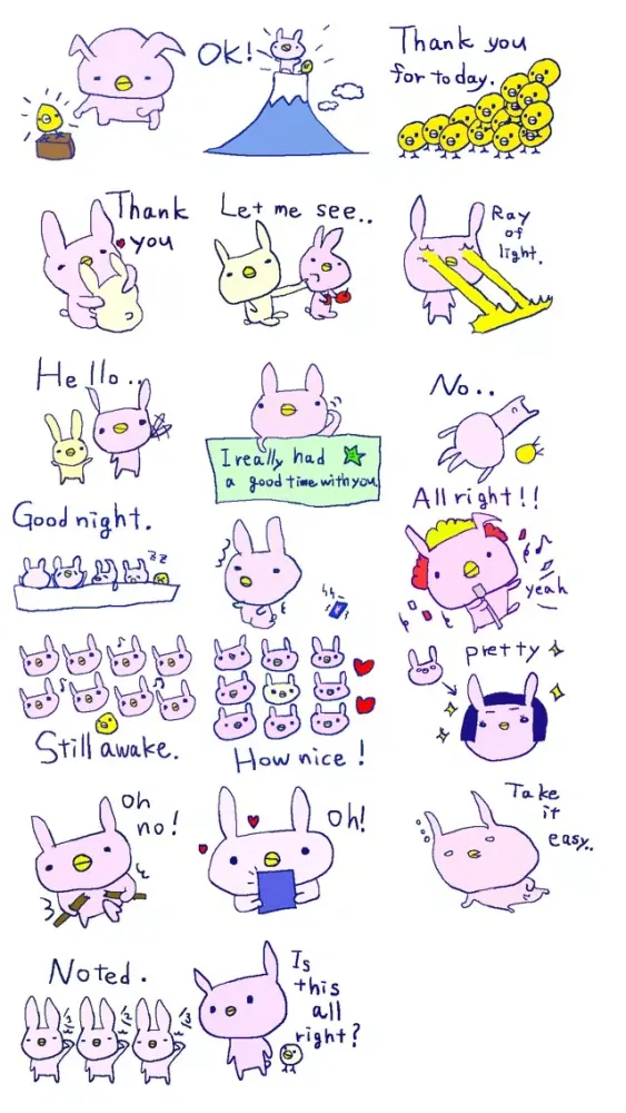 Ảnh chụp màn hình của Cute Rabbit Stickers!!