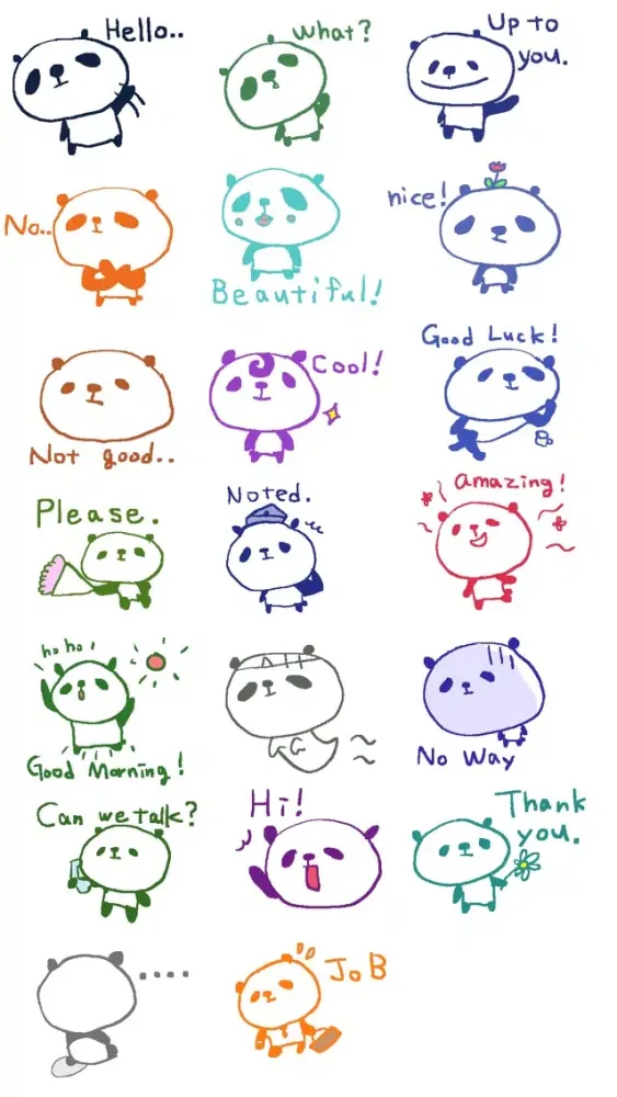 Color Cute Panda Stickers!!应用截图