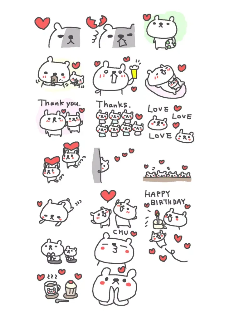 Ảnh chụp màn hình của Love Love Bear Stickers!! iPad 