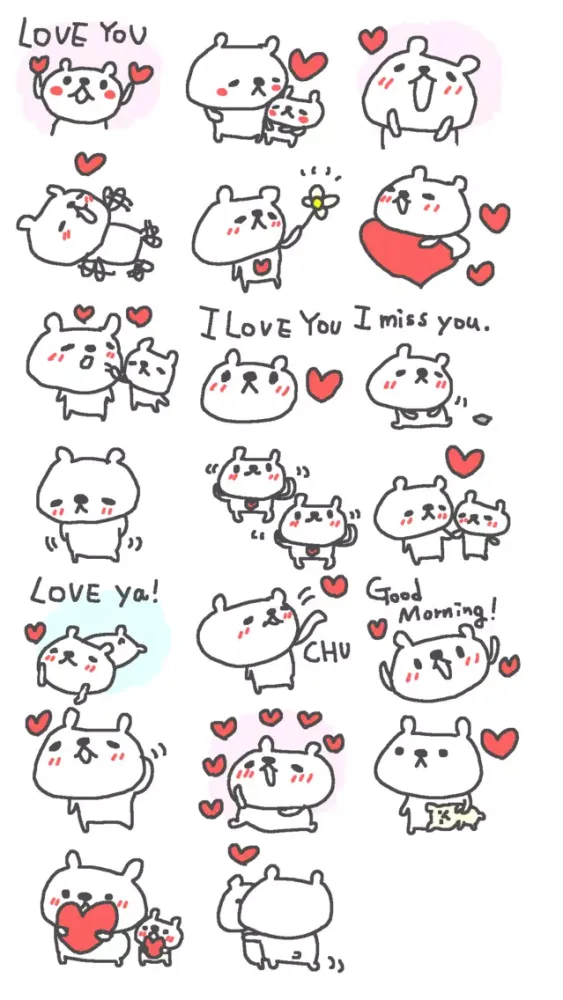 Ảnh chụp màn hình của Love Love Bear Stickers!!