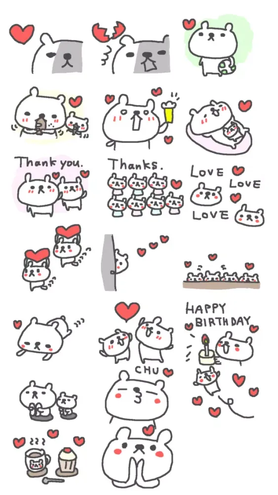Ảnh chụp màn hình của Love Love Bear Stickers!!