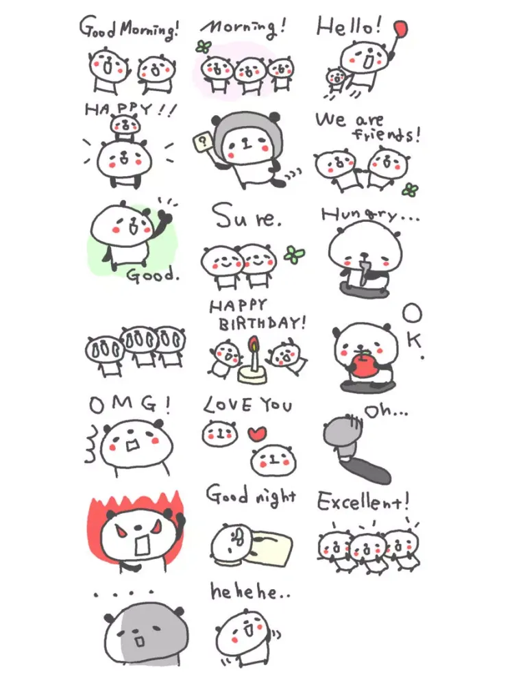Cool Cool Panda Stickers! iPad  سکرین شاٹس