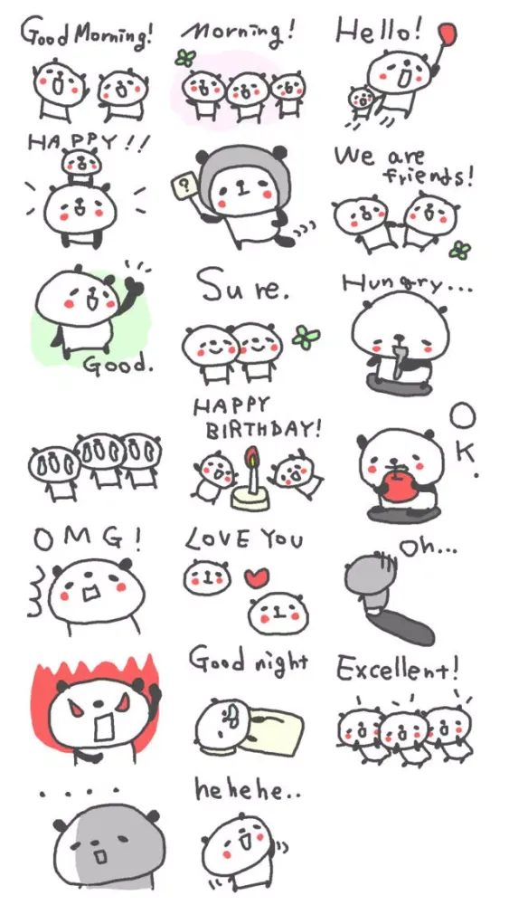 Cool Cool Panda Stickers! سکرین شاٹس
