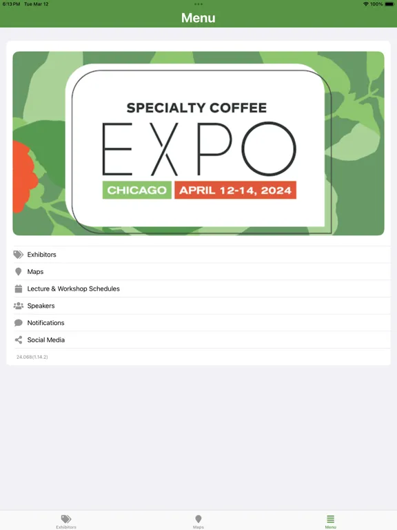 Tangkapan layar Specialty Coffee Expo 2024 iPad 