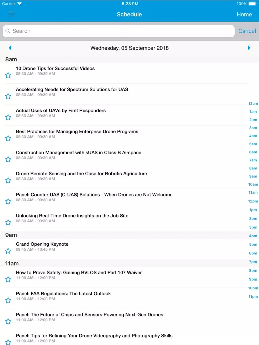 Zrzuty ekranu InterDrone iPad 