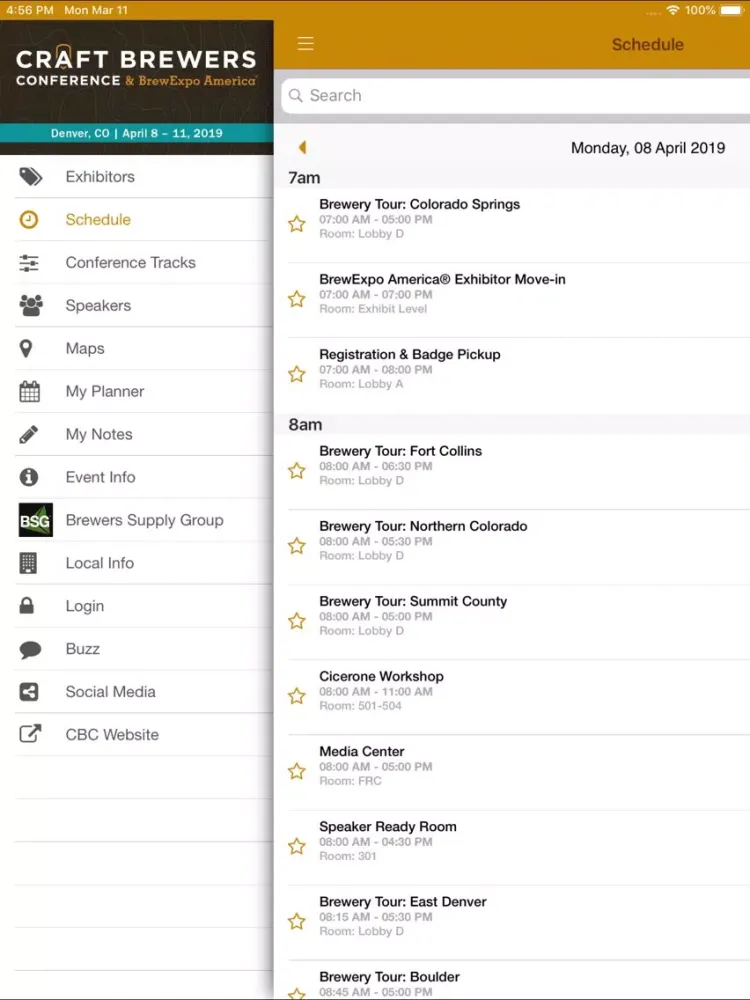 Craft Brewers Conference 2019 iPad  Screenshots
