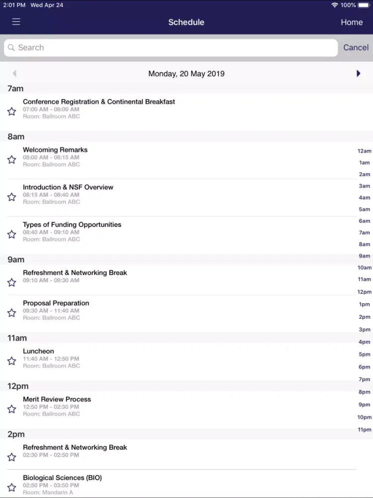 Spring 2019 NSF Grants Conf. iPad  स्क्रीनशॉट