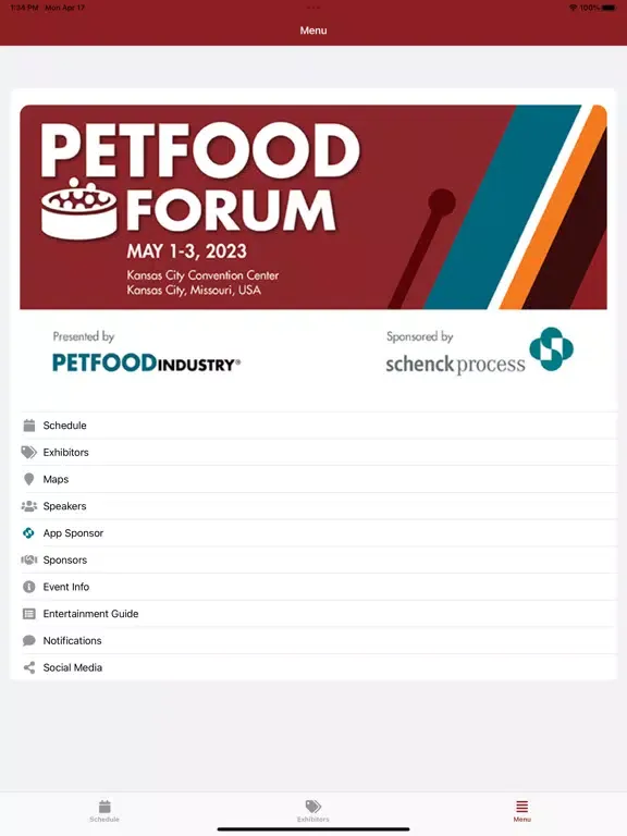 Tangkapan skrin Petfood Forum 2023 iPad 