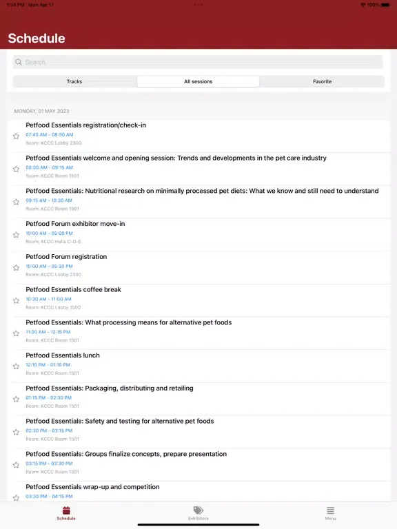Tangkapan skrin Petfood Forum 2023 iPad 