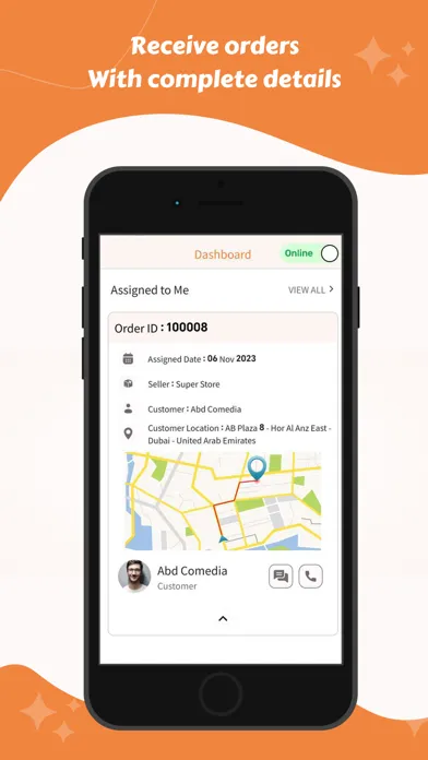 Ảnh chụp màn hình của A2z Courier