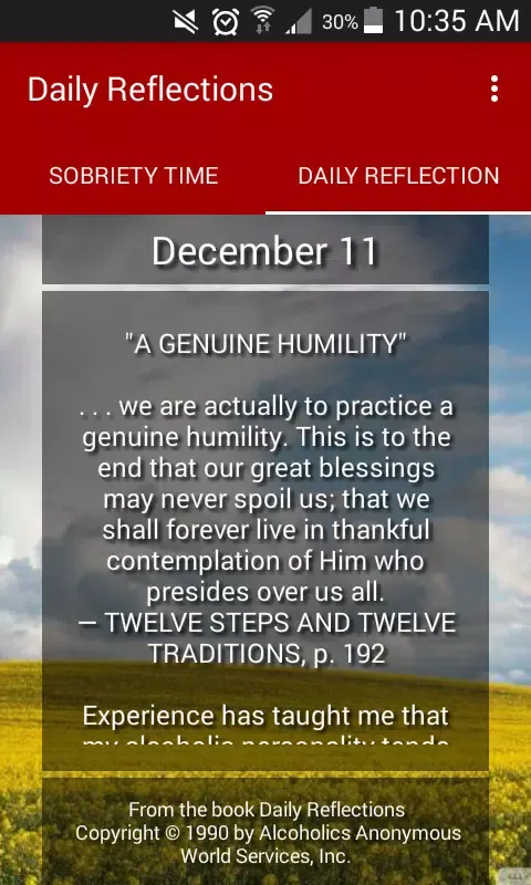 Screenshot di Daily Reflections