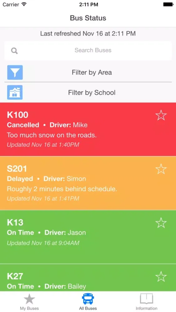 Capturas de pantalla de Fort Vermilion School District Bus Status