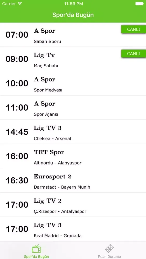 Spor'da Bugün スクリーンショット