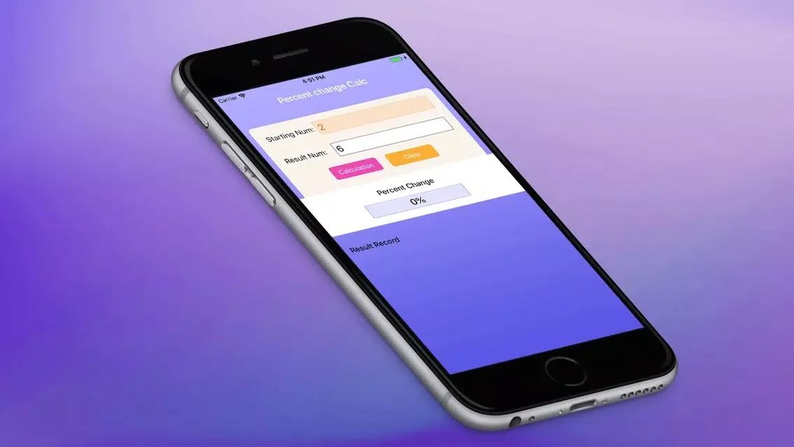 Ảnh chụp màn hình của Percent change Calc