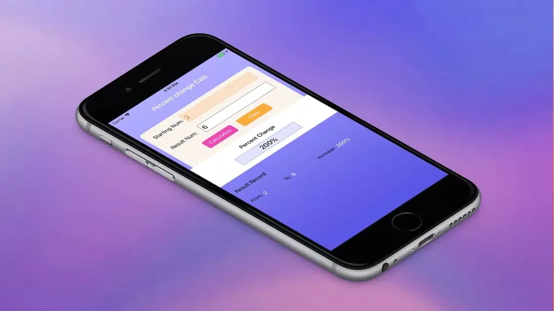 Ảnh chụp màn hình của Percent change Calc