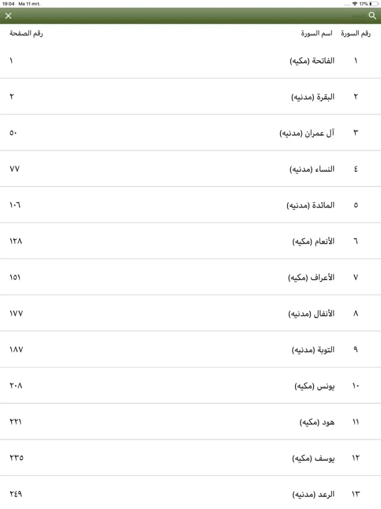 قرآن المدينة iPad  Screenshots