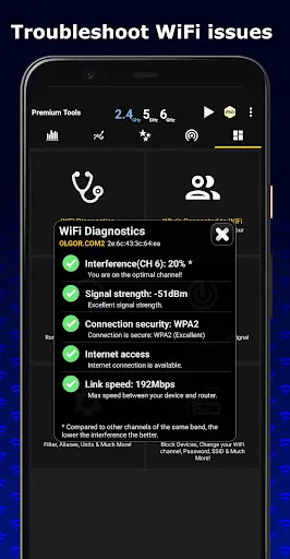 Captures d'écran de WiFi Analyzer