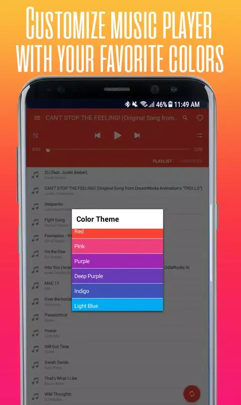 Tangkapan layar iMusic Player style OS 11