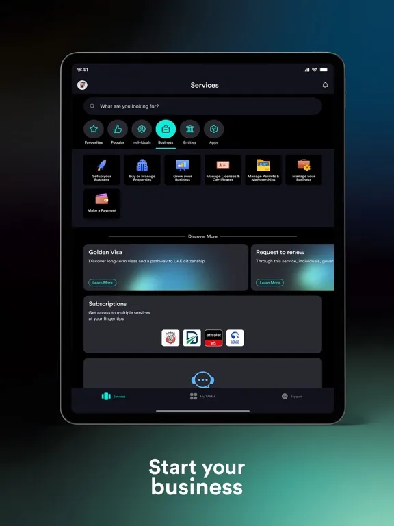 Скриншоты TAMM - Abu Dhabi Government iPad 