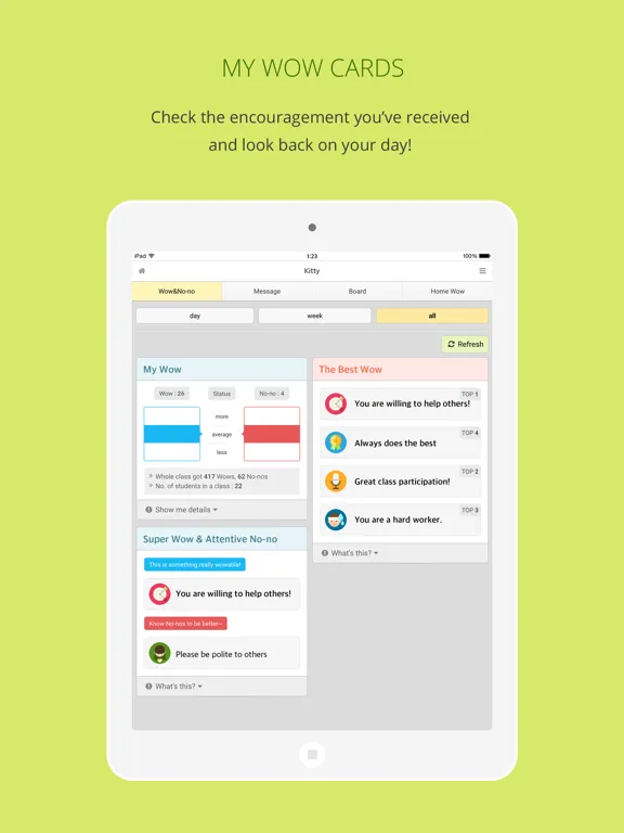 Ảnh chụp màn hình của Student Class123 iPad 