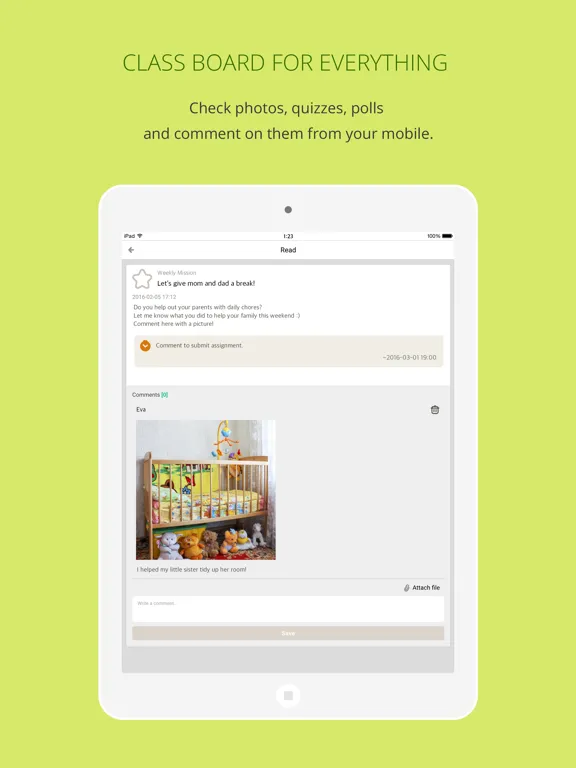 Ảnh chụp màn hình của Student Class123 iPad 