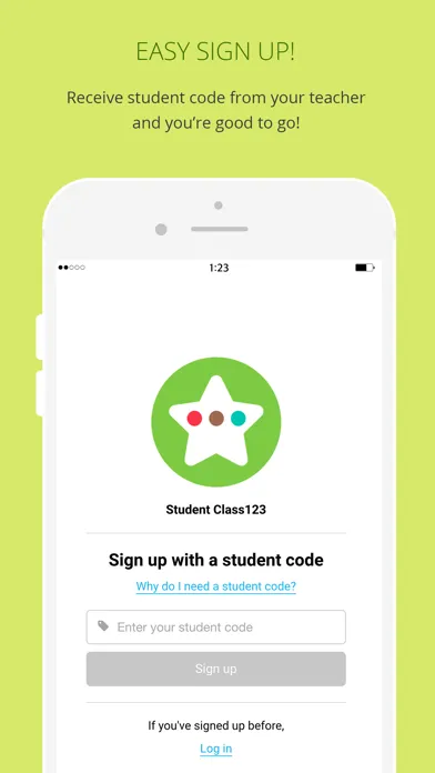 Ảnh chụp màn hình của Student Class123