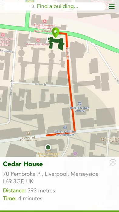 Capturas de pantalla de UoL Campus Map