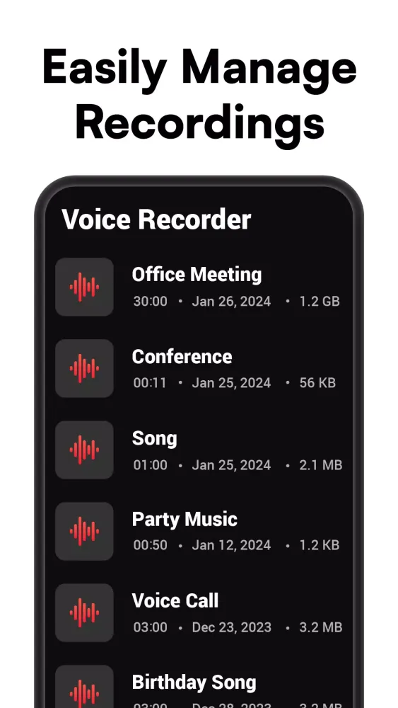 Voice Recorder سکرین شاٹس