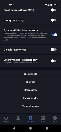 VPN.AC Client Screenshots