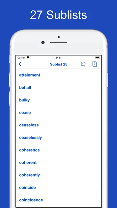 Captures d'écran de Academic Word List In Use