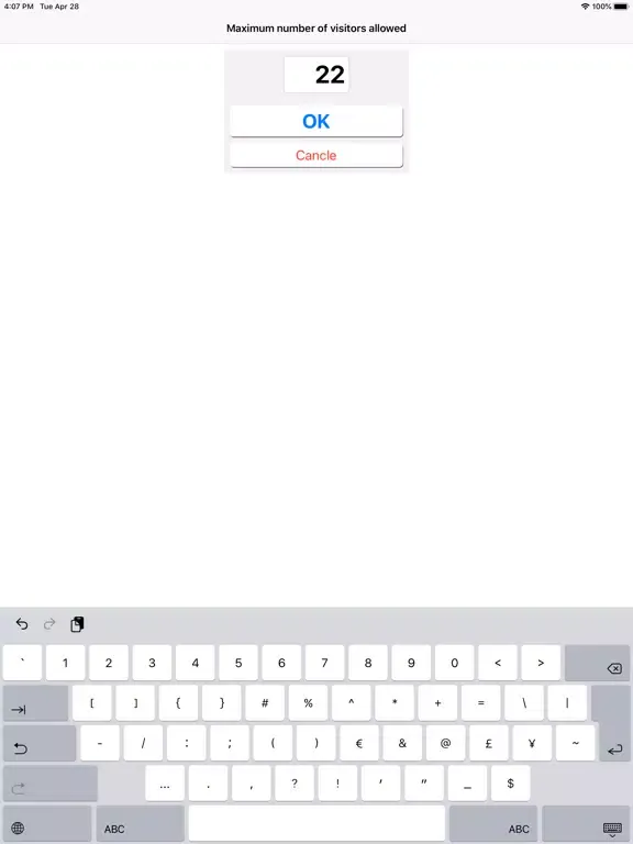 Tangkapan layar Access Counter iPad 