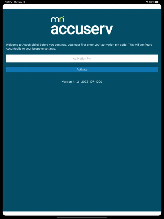 Tangkapan layar Darlington AccuServ Mobile iPad 