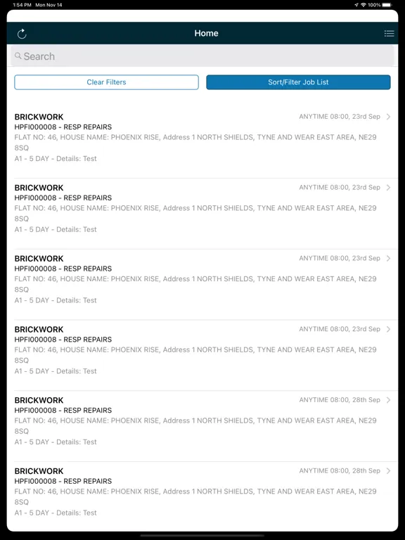 Tangkapan layar Darlington AccuServ Mobile iPad 