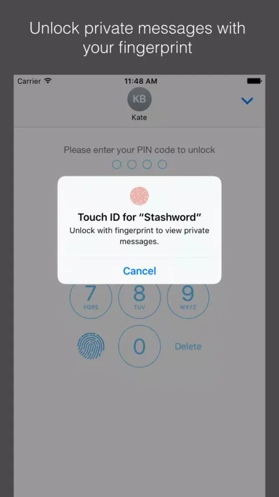Capturas de pantalla de Stashword - Private Fingerprint Messenger