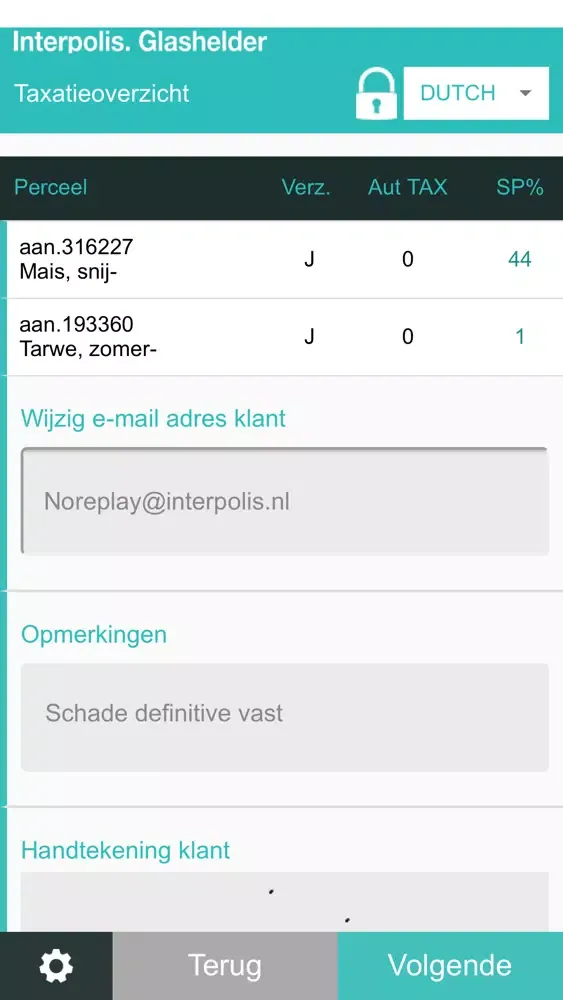 Interpolis Agro Taxatie app Screenshots