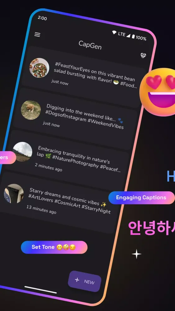 AI Captions for Photos: CapGen应用截图