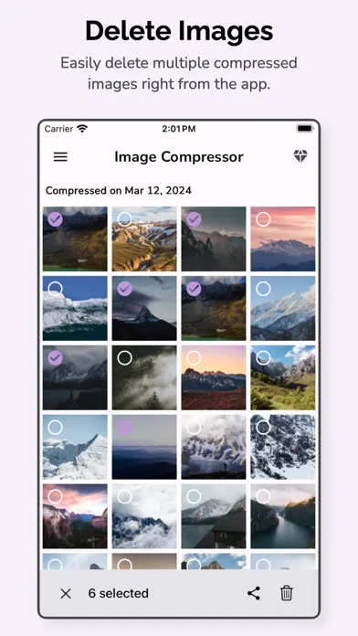 Capturas de tela do Image Compressor - MB to kB