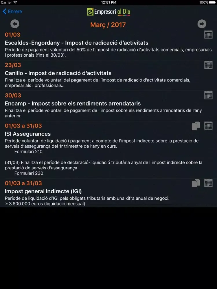 Empresari al Dia (ED) iPad  Ekran Görüntüleri