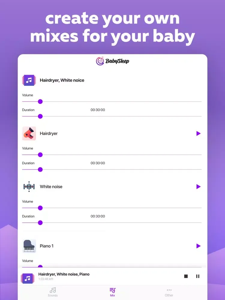 Capturas de tela do BabySleep - Sounds for sleep iPad 