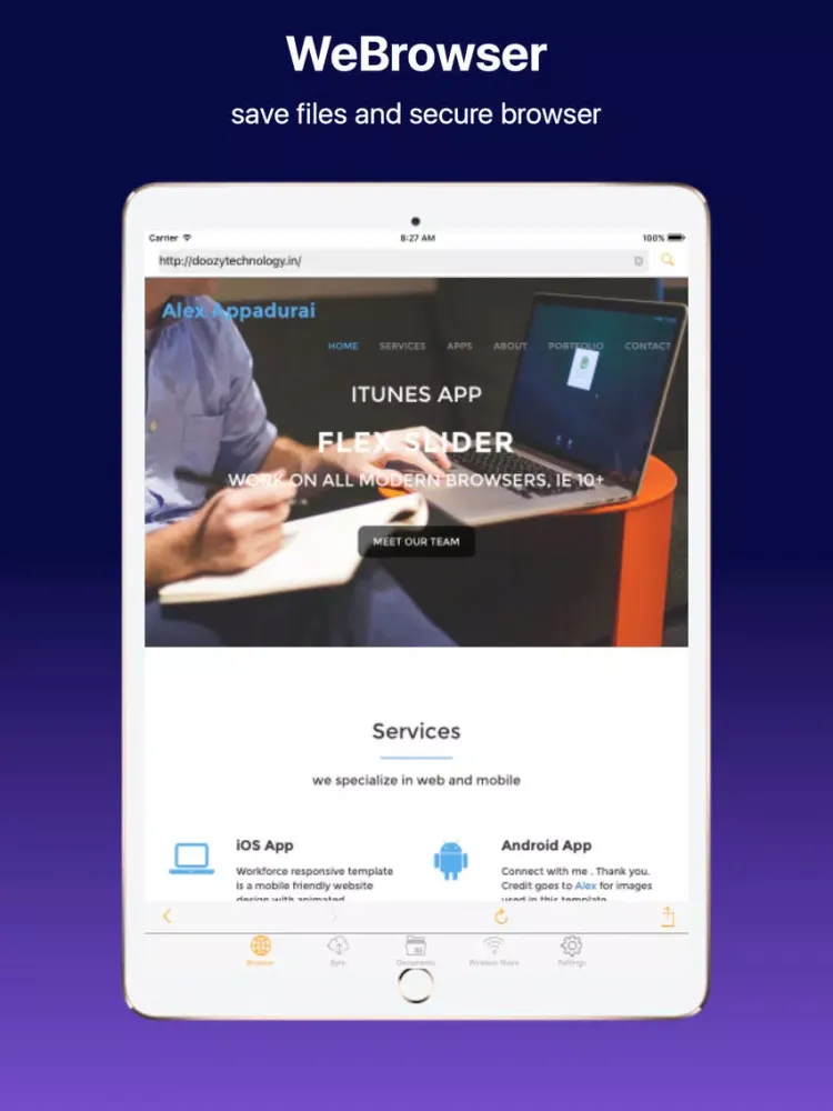 iWeb Browser and File Transfer iPad 應用截圖