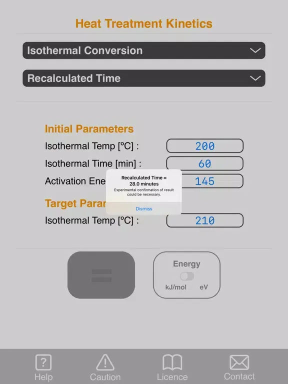 Capturas de pantalla de Heat Treatment Kinetics Lite iPad 