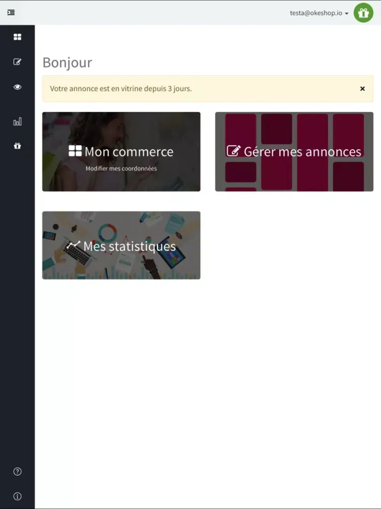 Tangkapan skrin OKeSHOP.iO Pro iPad 