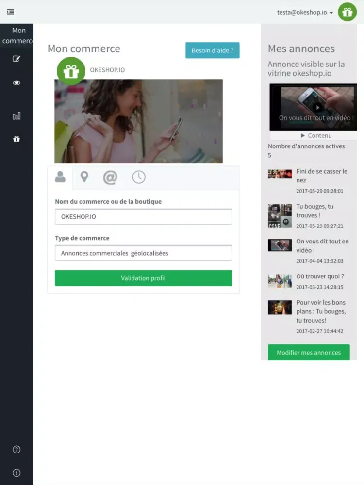 Tangkapan skrin OKeSHOP.iO Pro iPad 