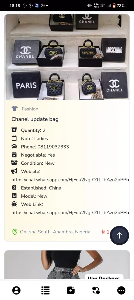 Tangkapan layar ADSTradeX: Marketplace